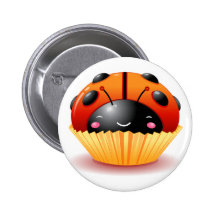 Bouton de petit gâteau de coccinelle badge