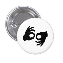 Bouton de pictogramme de langue des signes pin's