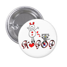Bouton de Pin d'art de vecteur de fan de KPOP No.1 Badge