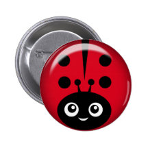 bouton de pinback de coccinelle pin's avec agrafe