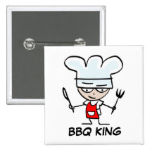 Bouton de pinback de roi de BBQ Badges Avec Agrafe