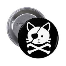 Bouton de pirate de chat badge avec épingle