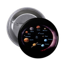 Bouton de planètes de système solaire badges avec agrafe