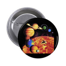 Bouton de planètes de système solaire pin's