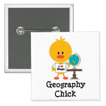 Bouton de poussin de géographie pin's