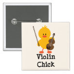 Bouton de poussin de violon badge avec épingle