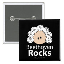 Bouton de roches de Beethoven Pin's Avec Agrafe