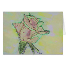 Bouton de rose doux cartes de vœux