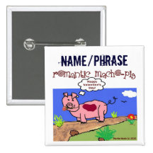 Bouton de Saint-Valentin (3) - Macho-Porc romantiq Badge Avec Épingle