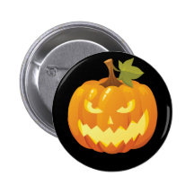 Bouton de smiley de citrouille de Halloween Pin's Avec Agrafe