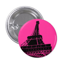 Bouton de Tour Eiffel dans le rose Pin's Avec Agrafe