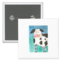 Bouton de vache badge avec épingle