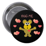 Bouton d'étreinte d'ours de bande dessinée badge avec épingle