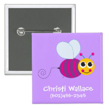 Bouton d'identification d'abeille badges avec agrafe