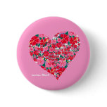 Bouton d'insigne d'art : Coeur rose de ketmie badges publicitaires
