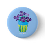 Bouton d'insigne d'art : Pensées dans un vase badges publicitaires