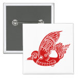 Bouton d'oiseau de Metallon (rouge) Pin's Avec Agrafe