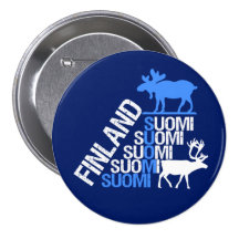 Bouton d'orignaux et de renne de la Finlande Badges