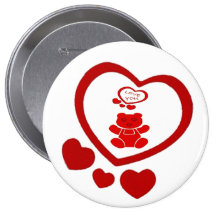 Bouton d'ours de l'amour de Valentine Badge Avec Épingle