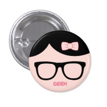 Bouton drôle de poussin de geek badges