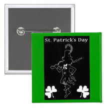Bouton du jour de St Patrick Pin's Avec Agrafe
