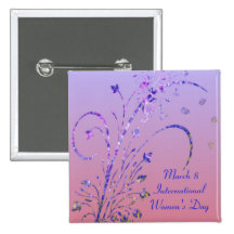 Bouton du jour des femmes florales de Deco Badges Avec Agrafe
