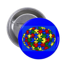 Bouton du monde de puzzle badge