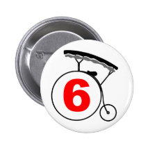 "Bouton du numéro 6 du prisonnier" Pin's Avec Agrafe