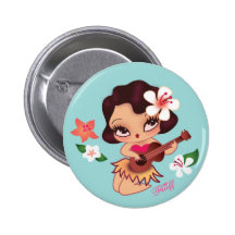 Bouton d'Ukelele de jeux de Lulu de danse polynési Badges Avec Agrafe