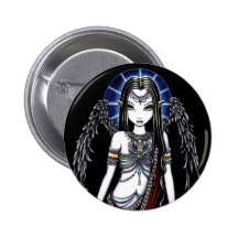 Bouton égyptien de Bastet Pinkback d'ange de "Nefe Badge Avec Épingle
