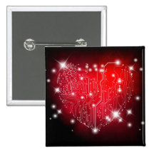 Bouton électrique d'amour badge