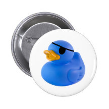 Bouton en caoutchouc de canard de pirate bleu pin's avec agrafe