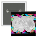 Bouton en verre de modèle de cadre de tache badge
