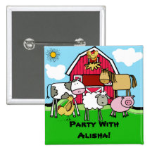 Bouton fait sur commande d'animaux de ferme pin's