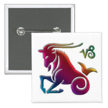 Bouton gai de Capricorne Pin's Avec Agrafe