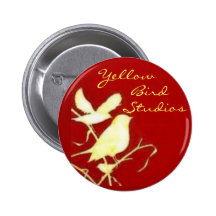 Bouton jaune de logo de Stuios d'oiseau Pin's Avec Agrafe