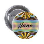Bouton jaune de plaque signalétique pin's avec agrafe