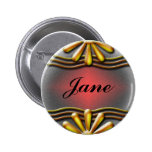 Bouton jaune de plaque signalétique badge avec épingle