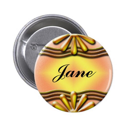 Bouton jaune de plaque signalétique badges