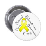 Bouton léger rond de mois de conscience d'endométr badges