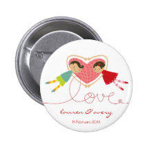 Bouton mignon de cadeau de Valentine de fille de c Badge