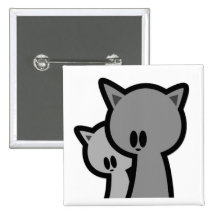 Bouton mignon de deux chats badges avec agrafe
