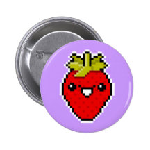 Bouton mignon de fraise d'art de pixel badges avec agrafe