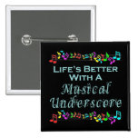Bouton musical de soulignage badge avec épingle