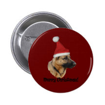 Bouton Noël « chien de berger " Pin's Avec Agrafe