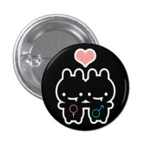 Bouton noir d'amour de lapin (noir) badges