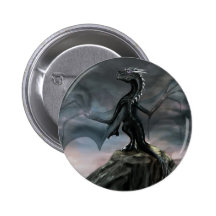 Bouton noir de dragon badge avec épingle