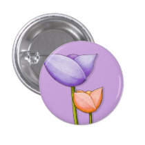 Bouton orange pourpre de fleurs simples badges publicitaires