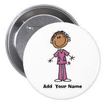 Bouton personnalisé d'infirmière d'Afro-américain Pin's