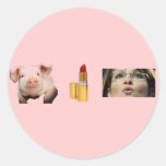 Bouton/porc + Rouge à lèvres = Sara Palin Adhésifs